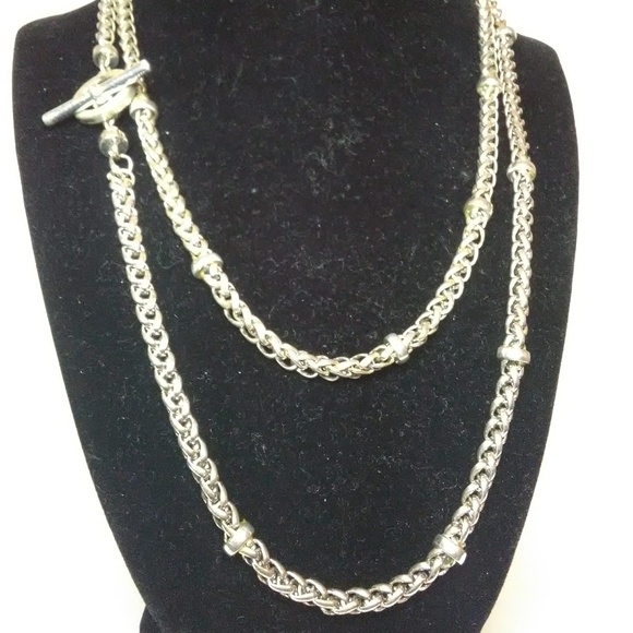 Ralph Lauren Double RL Jewelry - 35" Ralph Lauren Silver Lariat Necklace